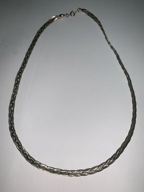 Source Unknown Twisted Silver-Tone Braided Necklace for Women